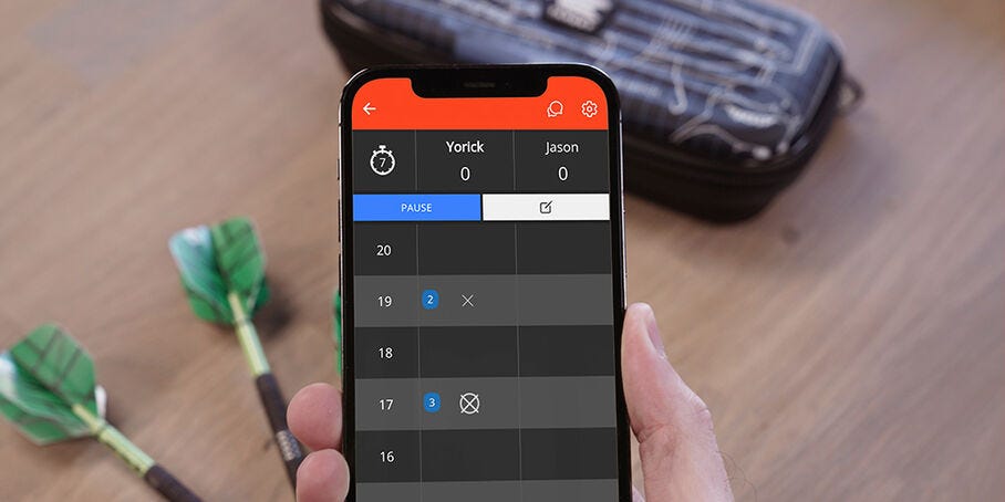 The DartCounter app let's you play the popular game, Cricket, with anyone, globally.