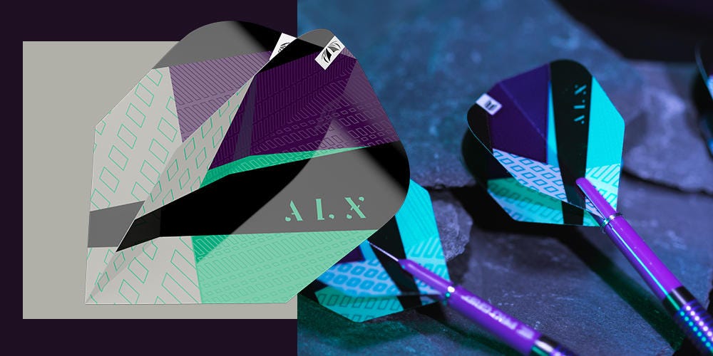 Target Darts ALX - Close-up of the ALX Design Flights that feature a vibrant colourway with a contemporary look