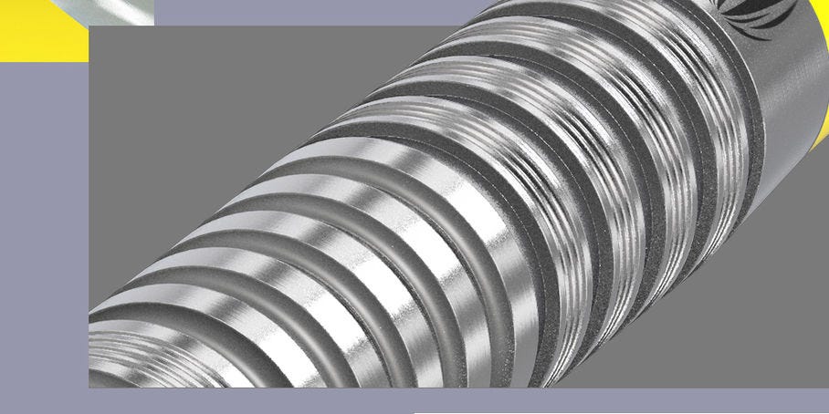 Bolide has enhanced grip from the hand sandblasted dart barrel