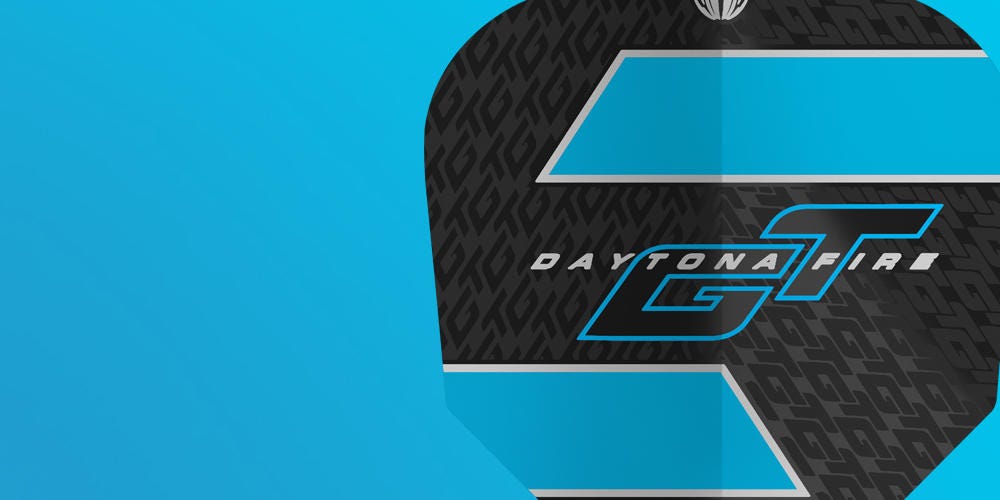 An exclusive dart flight created for the Daytona Fire GT dart range