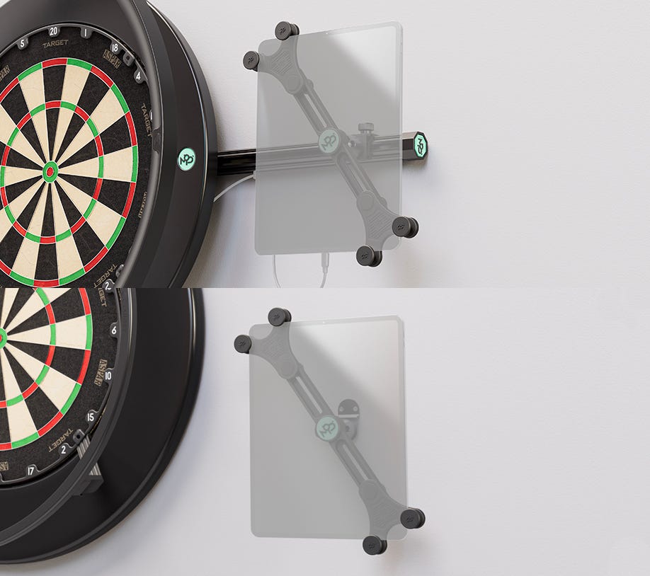 The MOD Tablet Holder can attach to a MOD Rail for the full MOD experience or attach directly onto a wall.