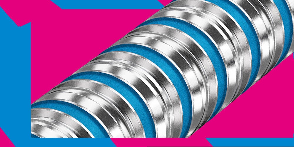 Close-up angled view of the Orb's dart barrel's radial grooves