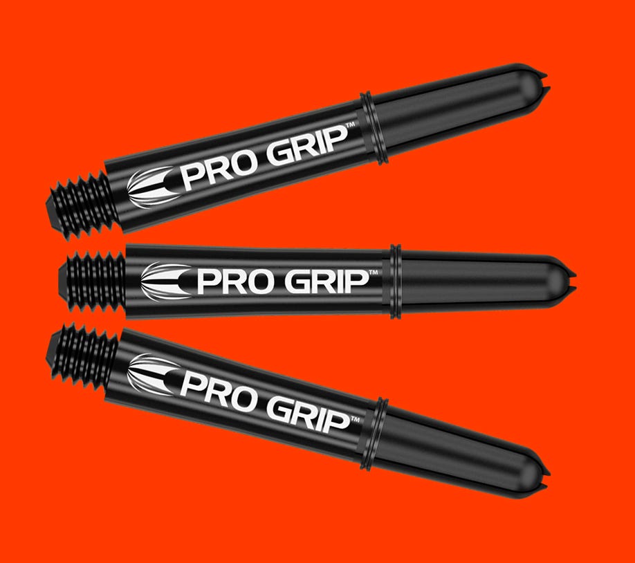 Raymond van Barneveld RVB 80% Black Edition uses Target's leading Pro Grip Shafts.