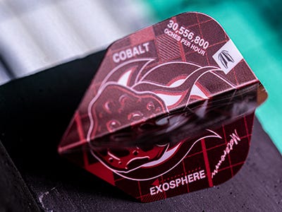The Blueprint dart flights in the exclusive red design.