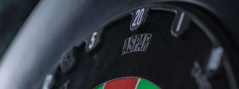Close-up of the Aspar dartboard with a Surround