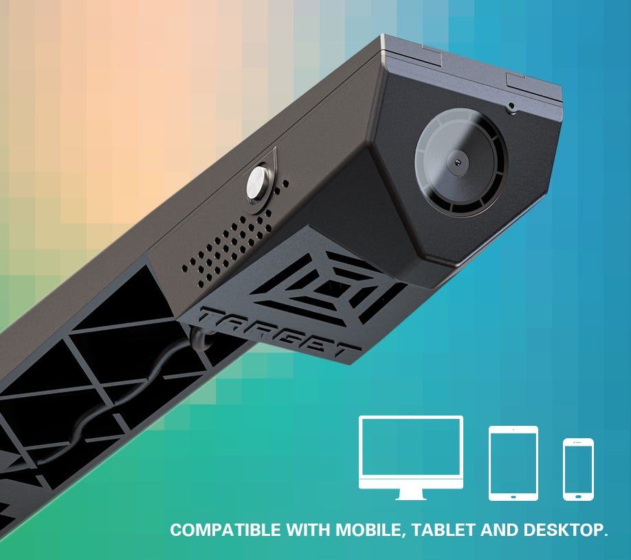 Close-up view of the front facing camera.