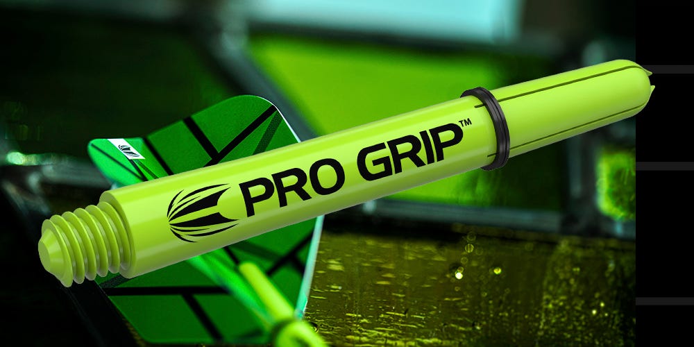 Target Darts Pro Grip dart shaft in lime green colourway