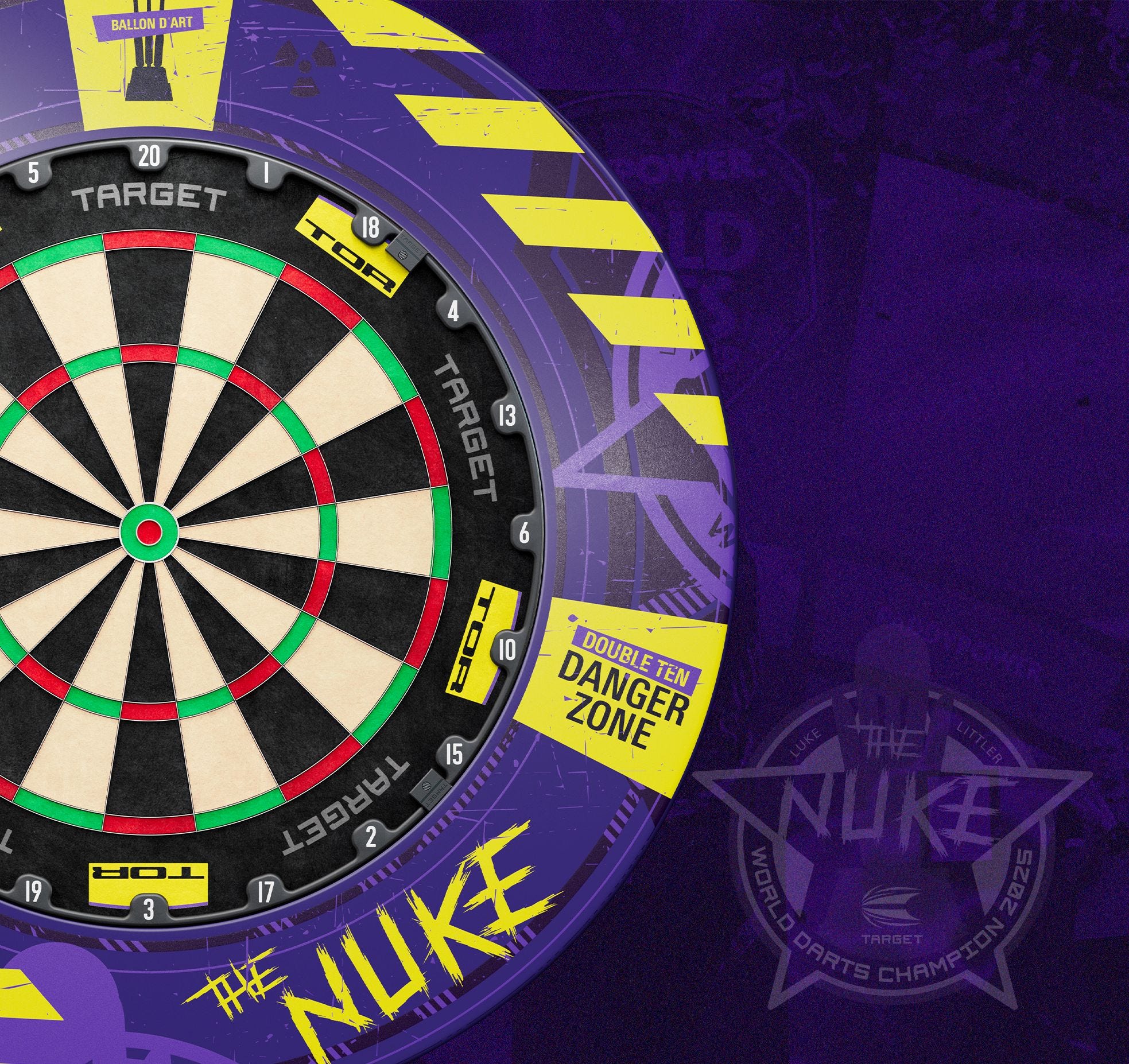 Luke Littler World Champion Dartboard and Surround Bundle