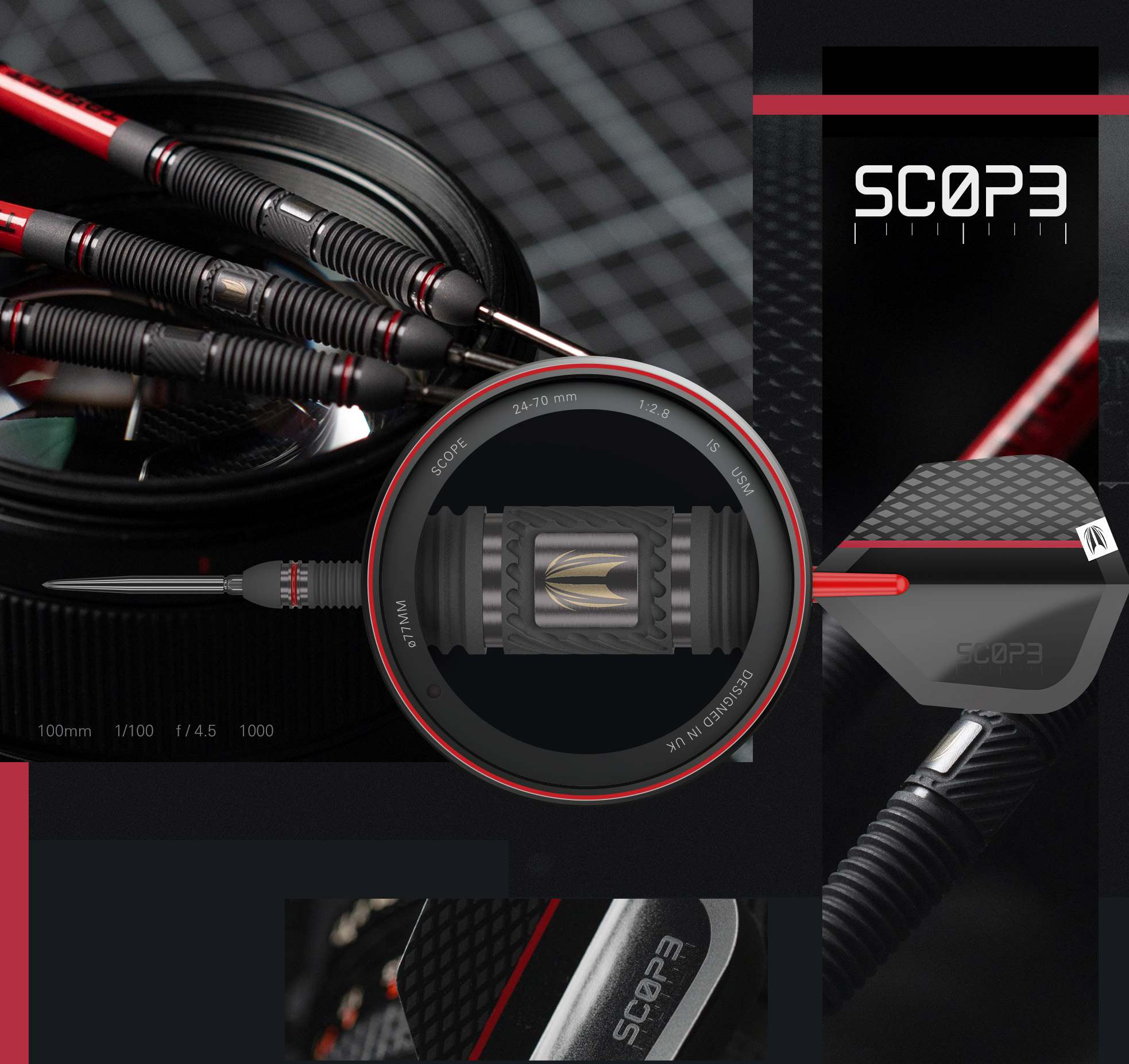 The new Scope darts range inspired by camera equipment.