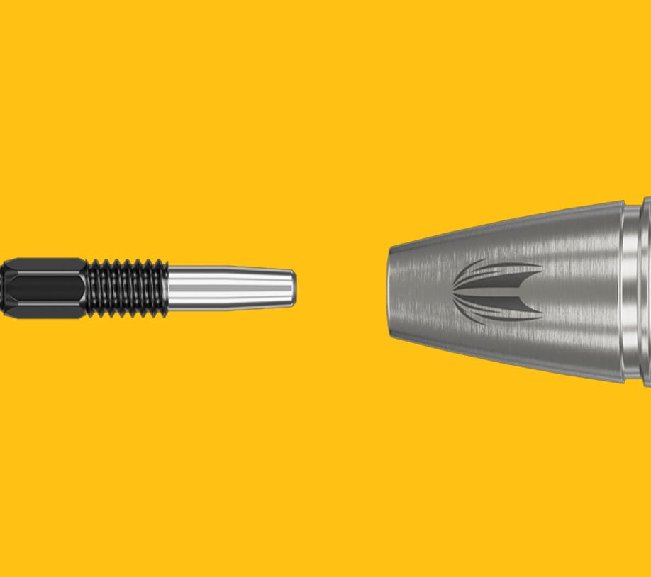 Close-up of the patented Swiss Point Technology used on the Scott Williams G2 steel tip darts.