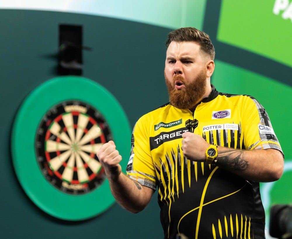 Scott Williams Celebrating at the UK Open Darts