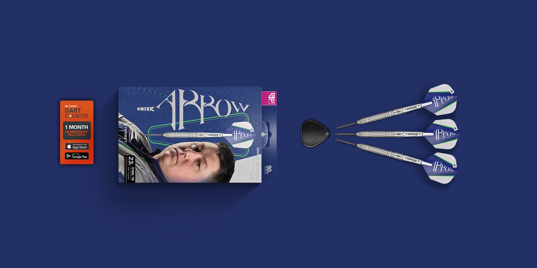 The Shane Mc Guirk G1 steel tip darts box contents