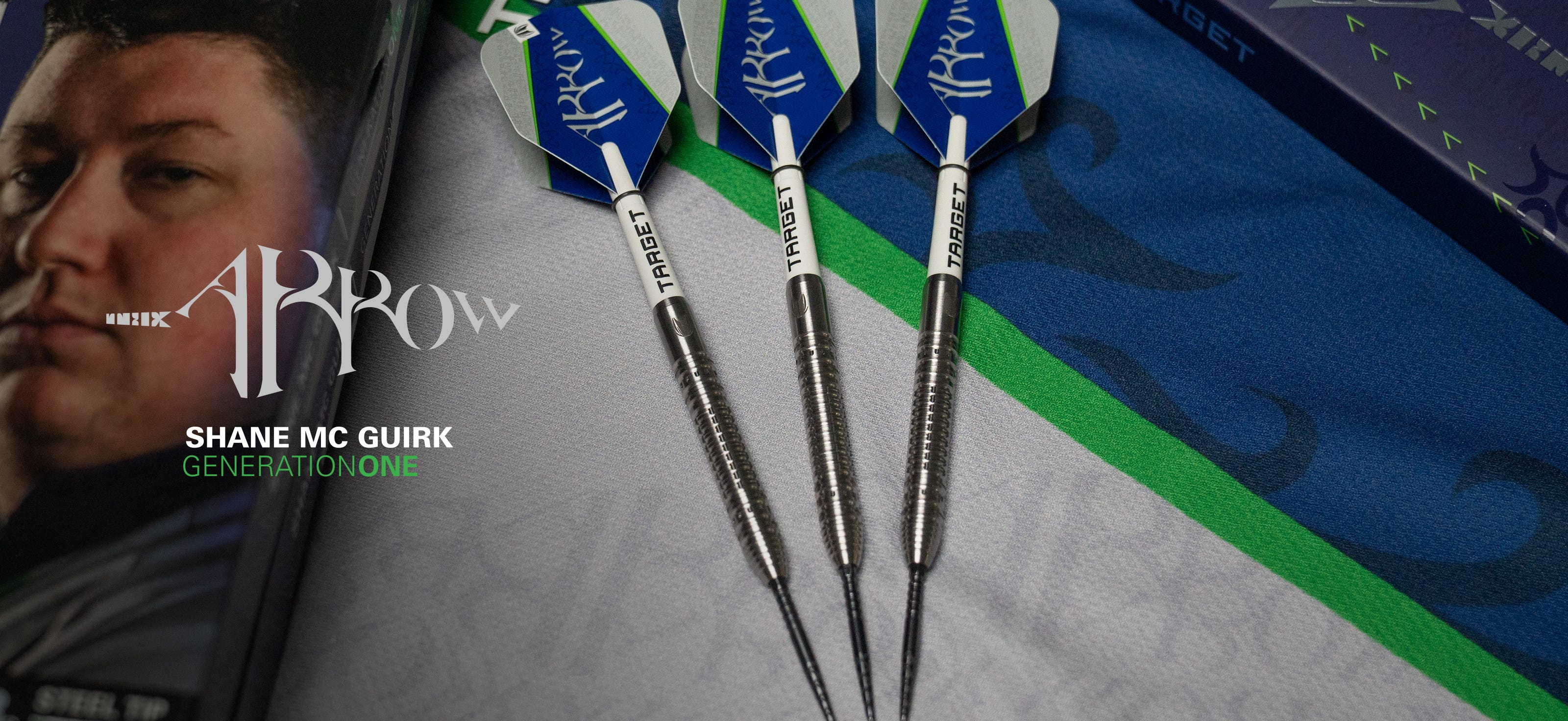 Shane Mc Guirk G1 Swiss Point Darts on 'The Arrow's' Player Shirt