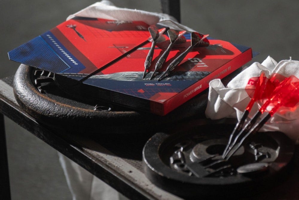 Phil Taylo G11 Darts and Gabriel Clemens 95K darts on weights set